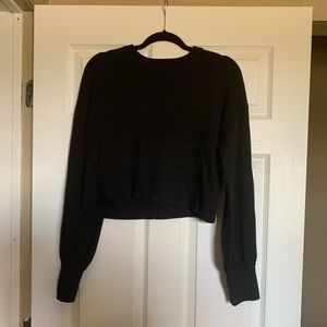 Planet Blue Sage the Label Cropped Black Sweater